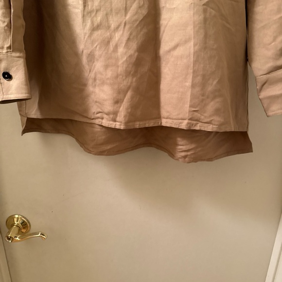 lilysilk women Oversized Silk-Linen Blend Shirt sz s - Picture 9 of 11